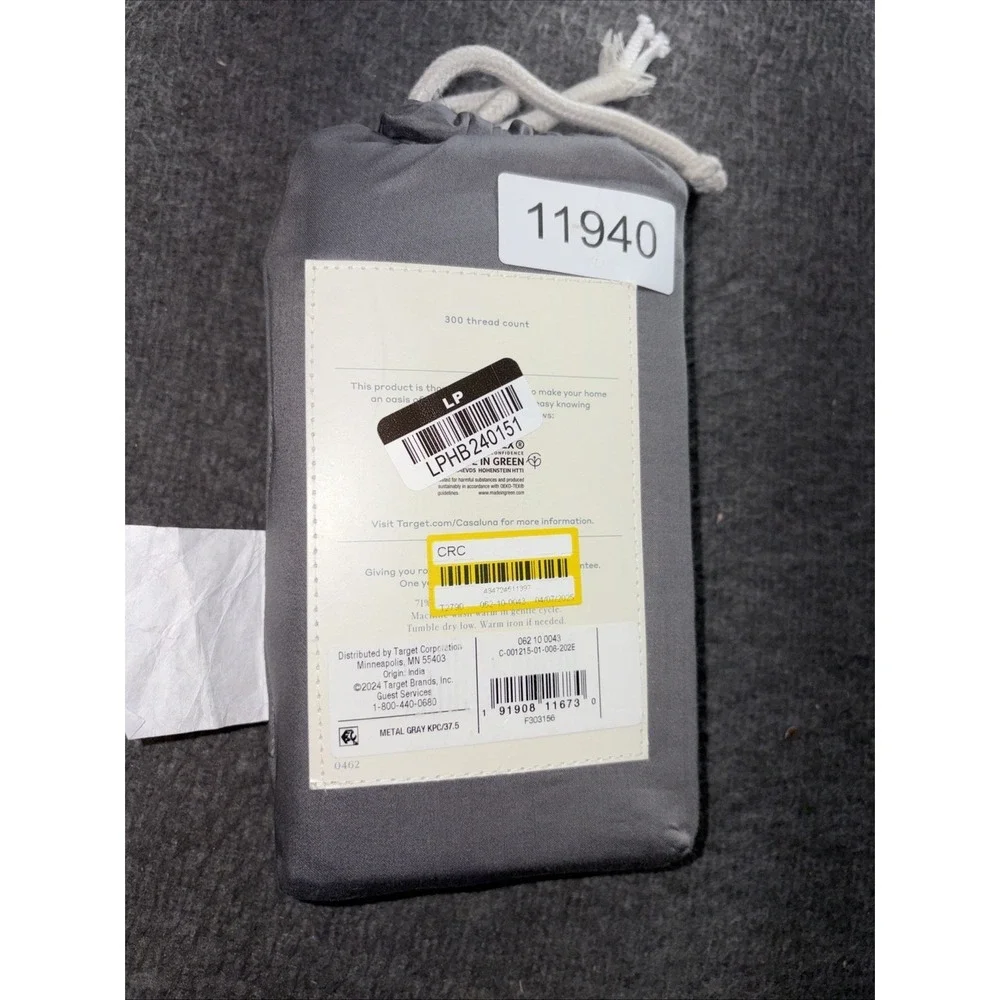 Casaluna King 300tc Temperature Balancing Solid 2 Pillowcases Metal Gray 20x40